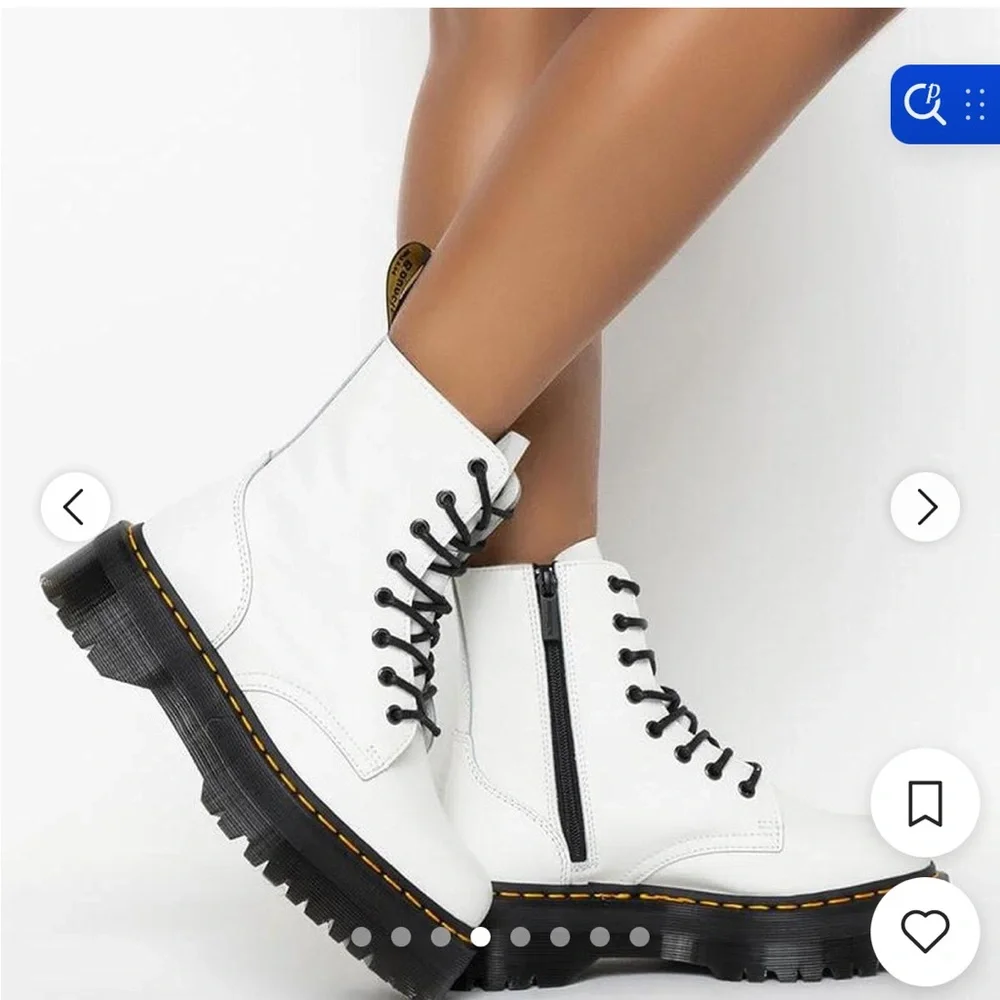 Dr. Martens Jadon Platform Quad Retro White Smooth Leather - Picture 4 of 6